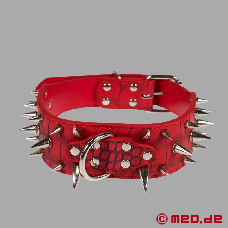 Buy Red spiked collar for the human pup from MEO Dog Collar Pup...